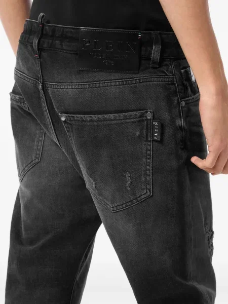 Blugi Philipp Plein zdrențuiți negru