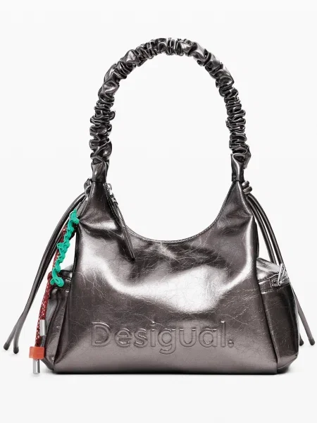 Чанта Desigual HALF LOGO MONTVILLE DARK SI сребристо
