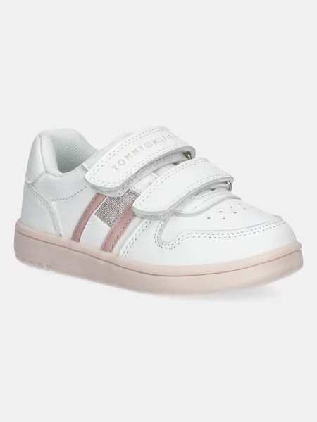Superge Tommy Hilfiger Flag Low Cut Velcro Sneaker M Bela roza