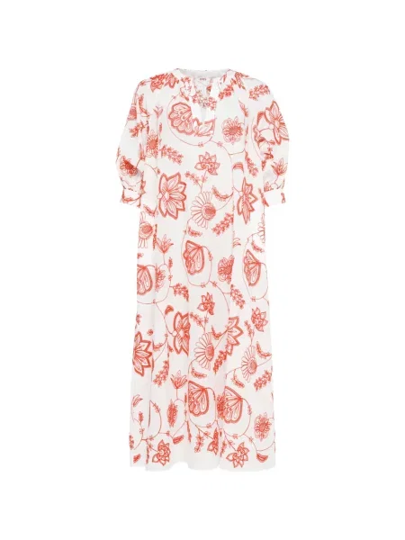 Rochie Eres cu model floral cu imagine de costum alb