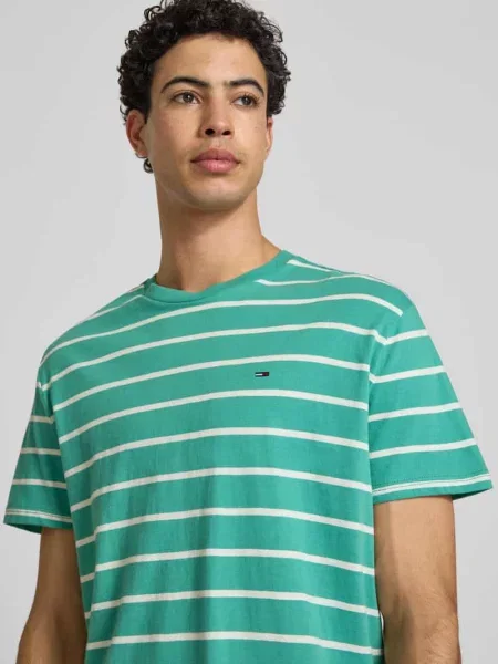 T-shirt o kroju regular fit z czystej bawełny Tommy Jeans zielona