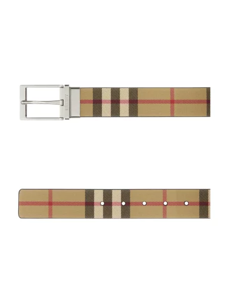 Pasek Burberry skórzany dwustronny beżowy