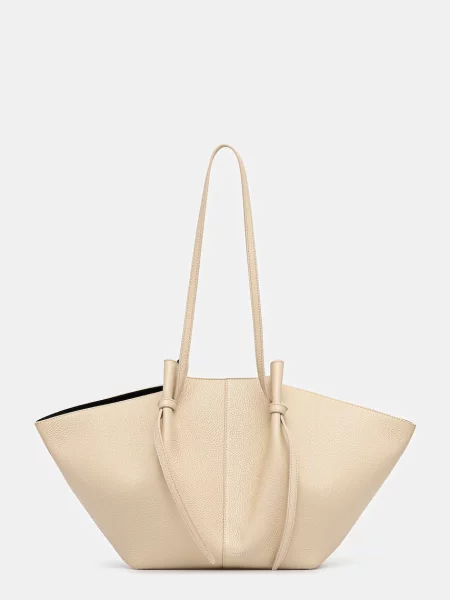 Geanta de piele Yuzefi din piele bej