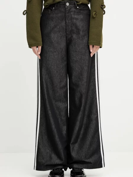 Adidas Originals jeansy Baggy Shine Dnm high waist czarne