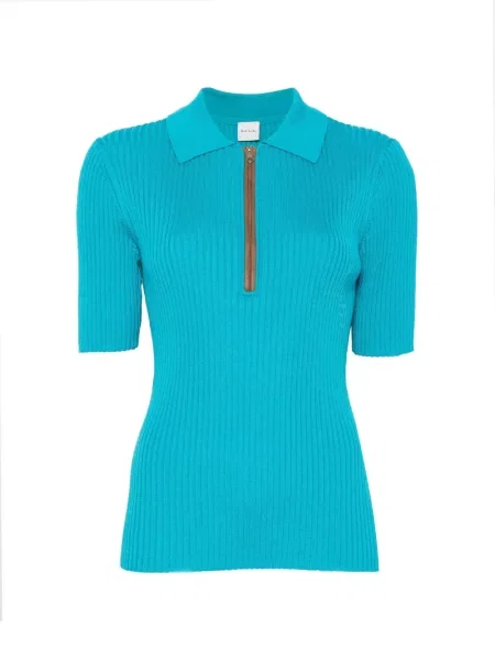Tricou polo Paul Smith tricotate albastru