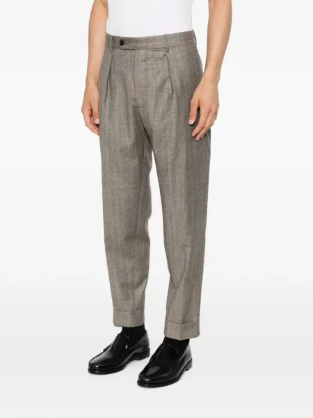 Pantaloni Berwich în carouri maro