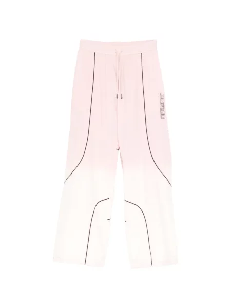 Pantaloni Off-white cu broderie alergare alb