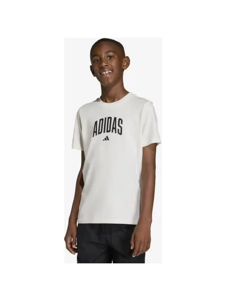 Koszulka adidas Collegiate Graphic krótki rękaw czysty junior biały