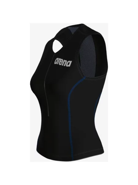 Koszulka triathlonowa bez rękawów Arena ST w kolorze czarno-niebieskim XS czarna