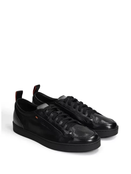 Gradient sneakers Santoni με κορδόνια με δαντέλα μαύρο
