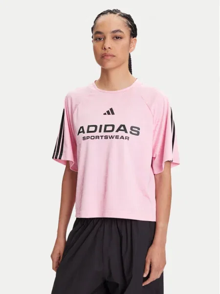 Жакардова тениска Adidas розово