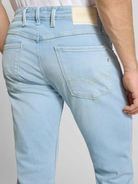 Jeansy w kroju slim fit z wpuszczanymi model Anbass' Replay