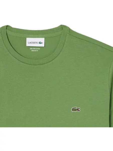 Tricou Lacoste cu decolteu rotund verde