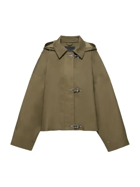 Pull&Bear Palton de primăvară-toamnă oliv