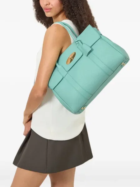 Geantă shopper Mulberry din piele albastru