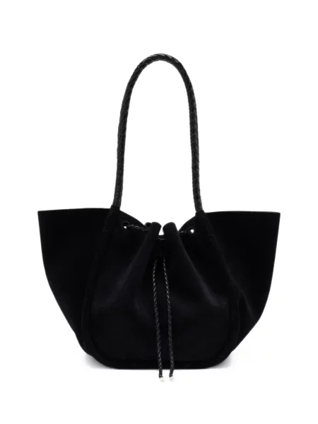 Geantă shopper Proenza Schouler din piele cu volane negru