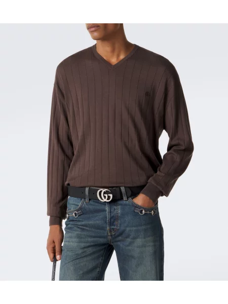 Pulover Gucci de mătase maro