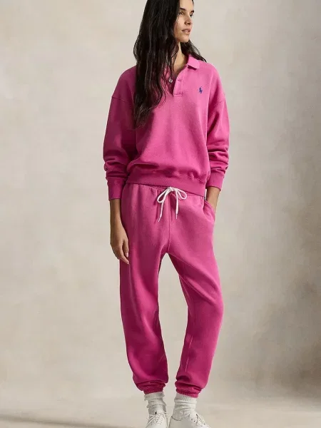 Legginsy Polo Ralph Lauren zwężane różowe