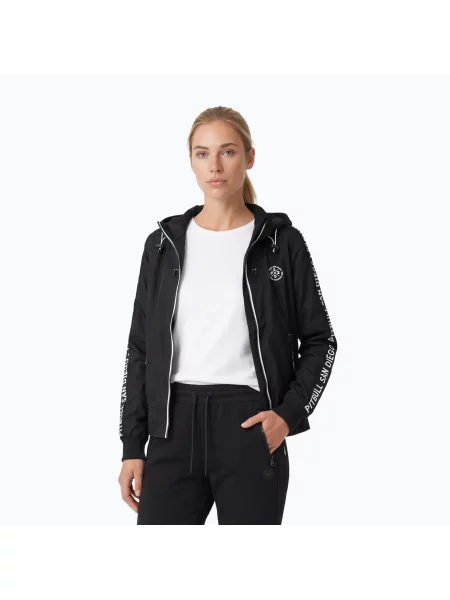 Дамско яке Pitbull Aaricia Stripes Nylon Hooded black черно