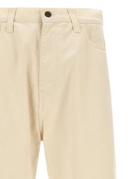 Blugi Carhartt Wip cu 5 buzunare alb