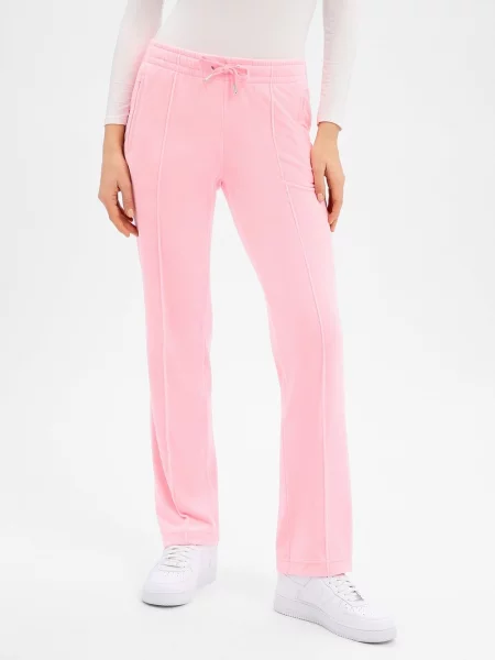 Welurowe legginsy Juicy Couture różowe