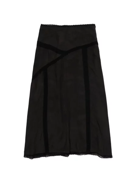 Fustă midi Bimba Y Lola din dantelă până la genunchi maro