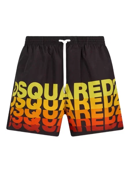 Slip de baie Dsquared2 cu imagine scurt negru