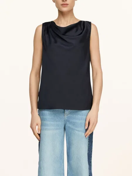 Comma Satynowa Bluzka blau