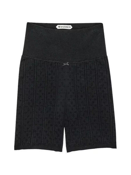 Pantaloni scurți Jw Anderson cu funde tricotate negru