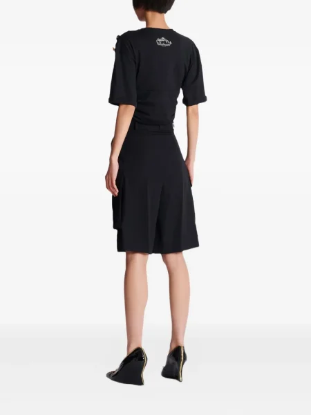 Pantaloni scurți cargo Balmain plisate negru