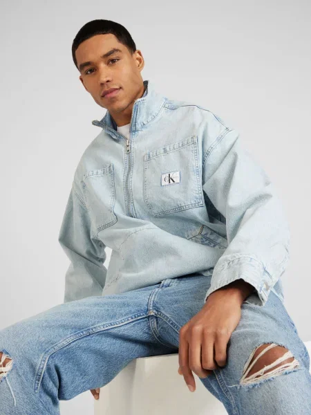 Džínsová bunda Calvin Klein Jeans modrá