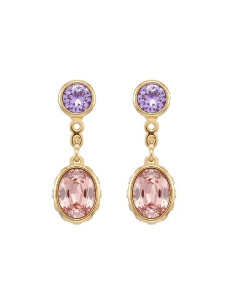 Swarovski Naušnice smeđa ljubičasta zlatna
