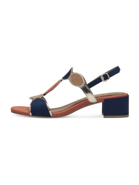 MARCO TOZZI Sandale bej închis / bleumarin / rosé albastru