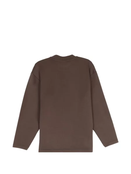 Lung hanorac crewneck Hevo cu decolteu rotund maro