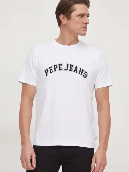 Pepe Jeans tričko CLEMENT bílé