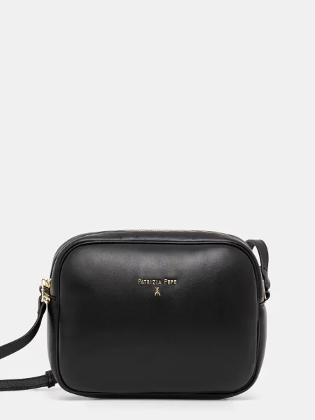 Usnjena torbica Patrizia Pepe črna