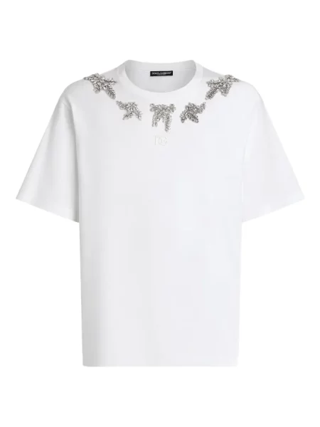 Tricou Dolce & Gabbana de cristal alb
