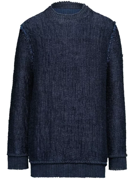 Pulover Maison Margiela cu decolteu rotund albastru