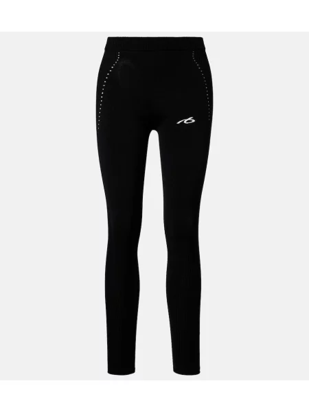 Leggings Balenciaga din jerseu negru