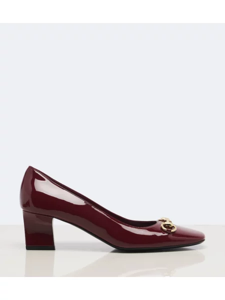 Pantofi cu toc Gucci din piele de lac