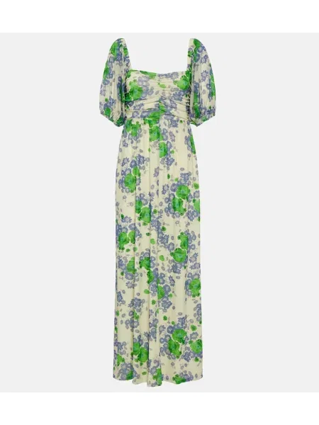 Rochie maxi Ganni cu model floral plasă de costum