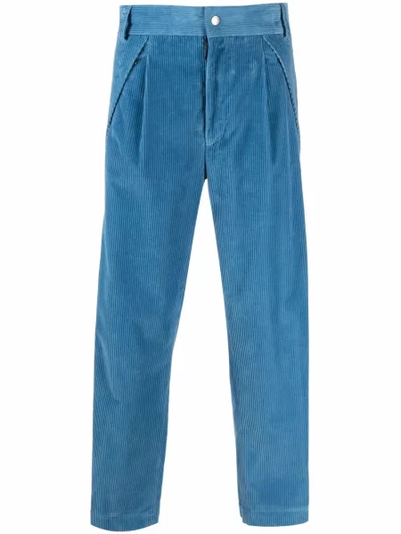 Pantaloni Palm Angels de catifea cord albastru