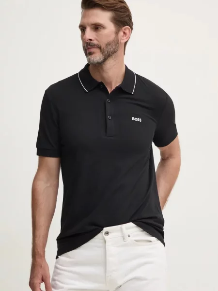Polo majica Boss Green črna