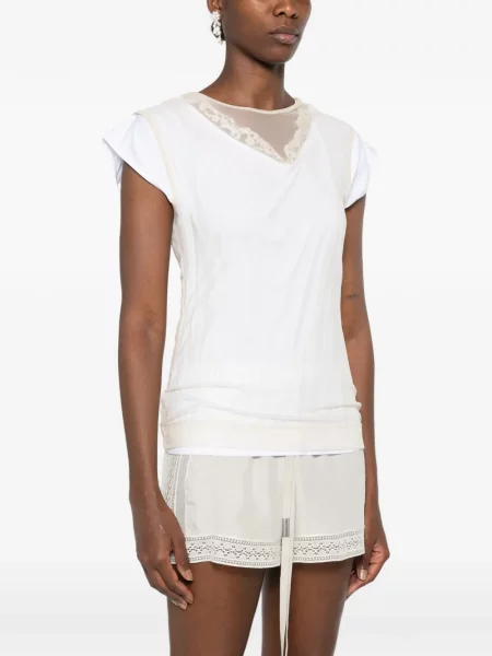 Tricou Simone Rocha din dantelă alb