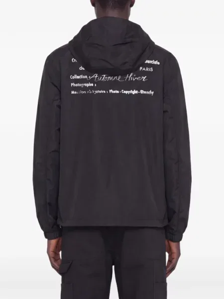 Geacă de vânt Givenchy cu glugă cu imagine negru