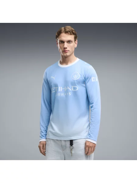 PUMA koszulka domowa z długim rękawem Manchester City Odzież S niebieski