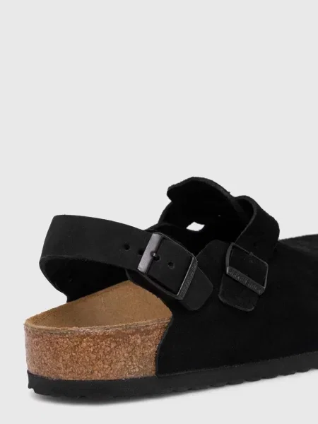 Birkenstock klapki zamszowe Tokio czarne