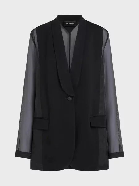 Пиджак Karl Lagerfeld из органзы черный