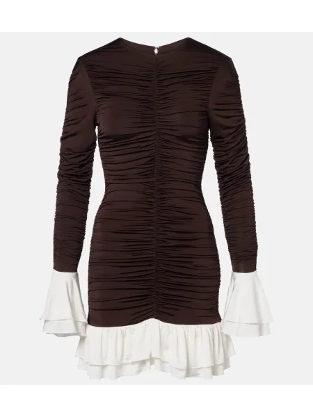 Rochie Rotate cu volane maro