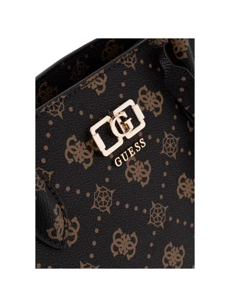 Crossbody kabelka Guess s autogramom hnedá